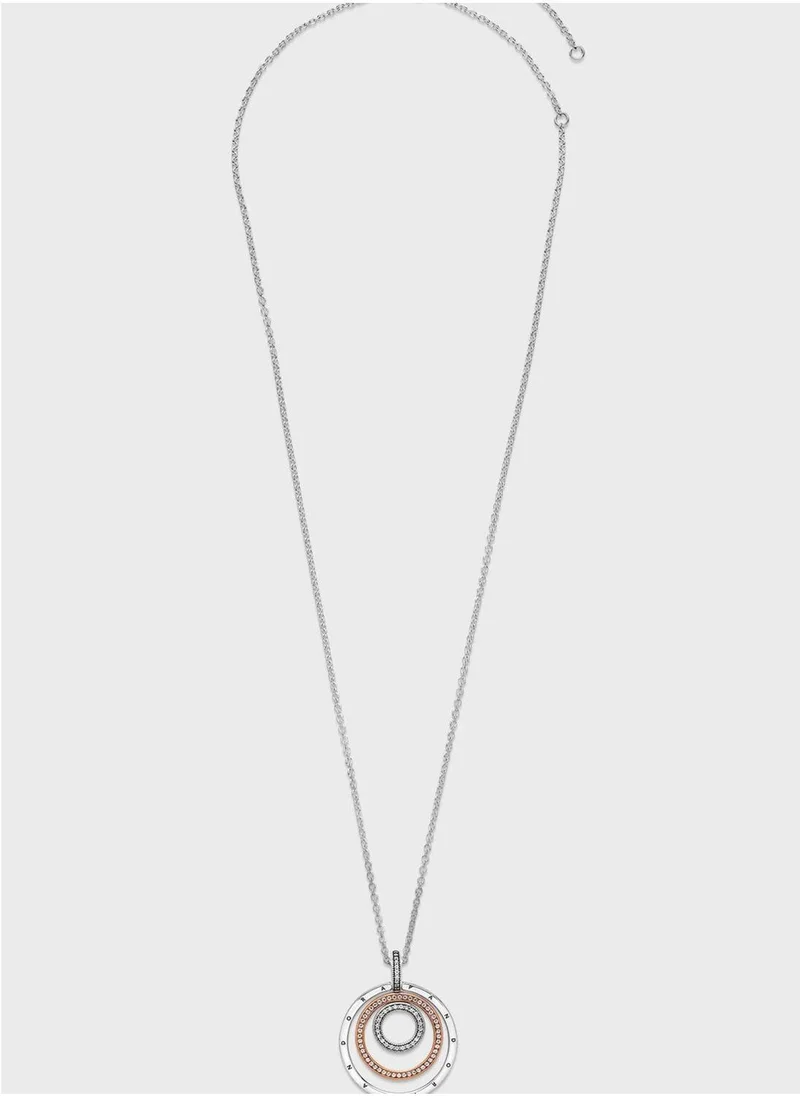 PANDORA Two-Tone Circles Pendant & Necklace