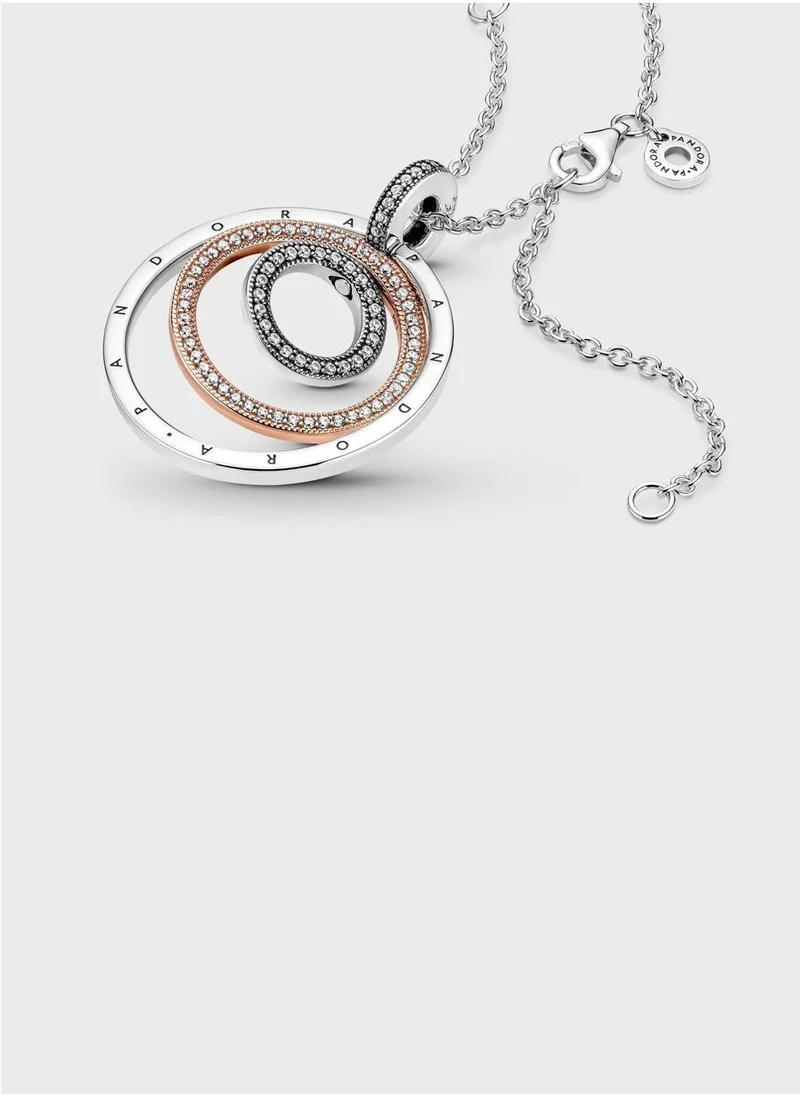 PANDORA Two-Tone Circles Pendant & Necklace