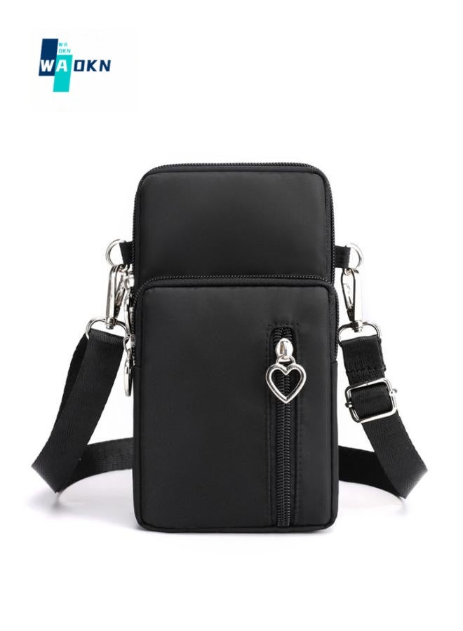 WAOKN Women's New Korean Style Wall-mountable Shoulder Bag, Ladies Versatile Small Bag Mobile Phone Bag Crossbody Bag, Refreshing and Elegant Coin Purse Carrying Bag Arm Bag Sling Bag  - Image 1