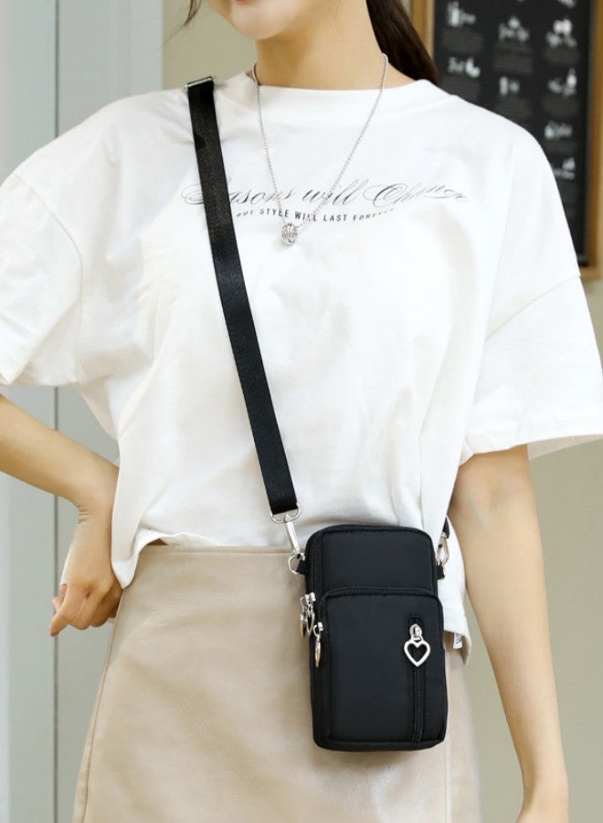 WAOKN Women's New Korean Style Wall-mountable Shoulder Bag, Ladies Versatile Small Bag Mobile Phone Bag Crossbody Bag, Refreshing and Elegant Coin Purse Carrying Bag Arm Bag Sling Bag  - Image 2