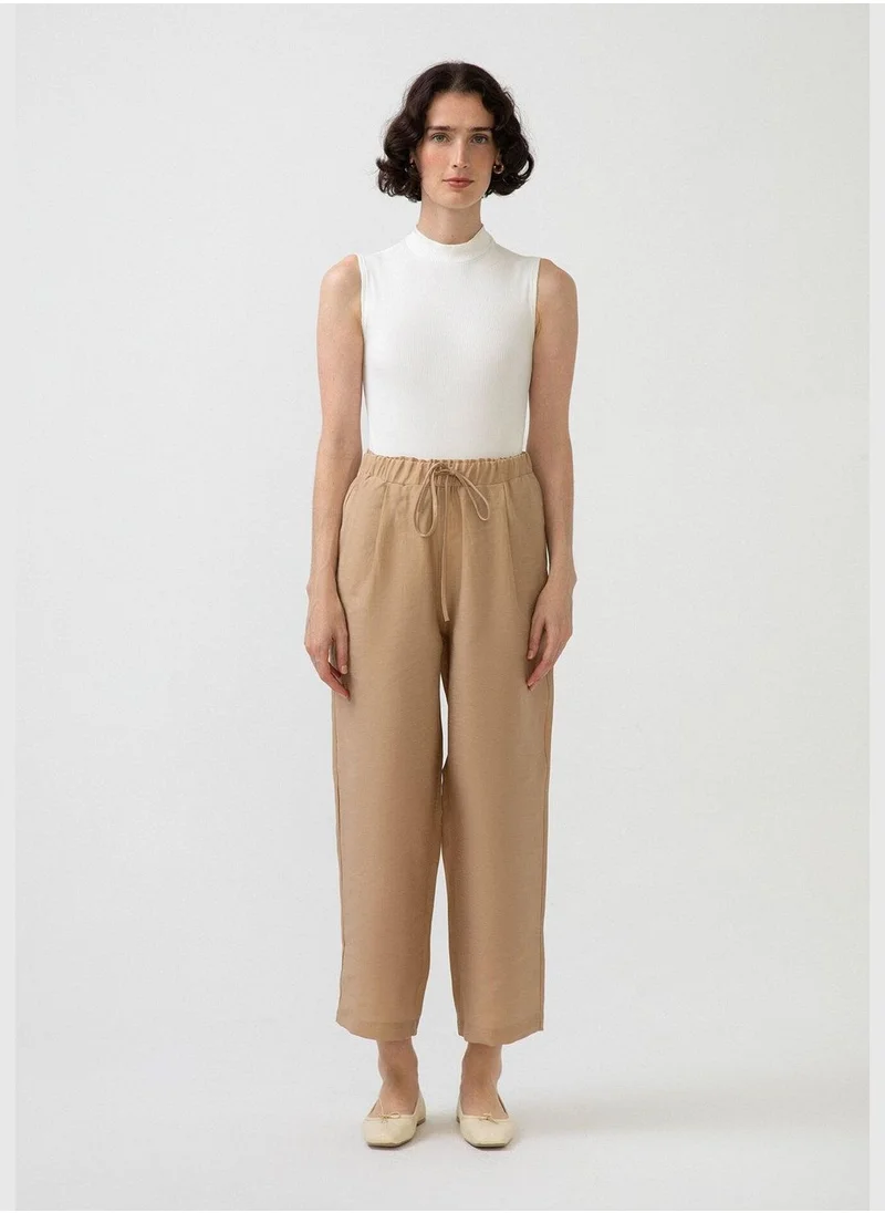 Touche ELASTIC WAISTED LINEN TROUSERS