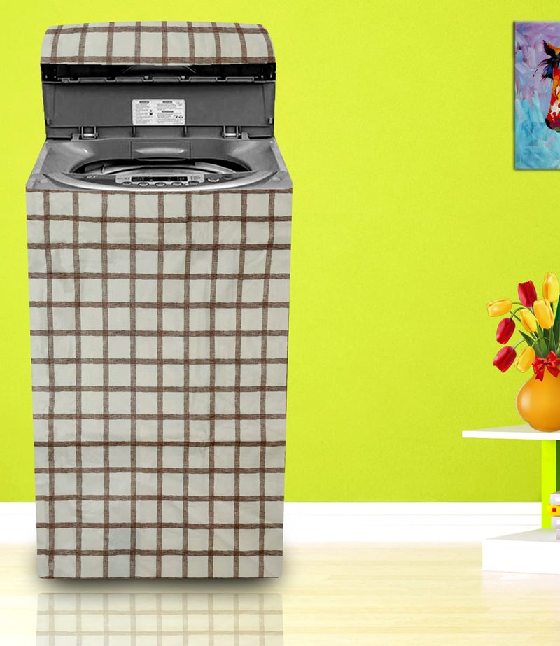 KANUSHI Industries® Washable & Dustproof Top Load Fully Automatic Washing Machine Cover (Suitable for 6 Kg, 6.5 kg, 7 kg, 7.5 kg) (VAR-WASMAC-NW-NEW-03-FULLY) - Image 1