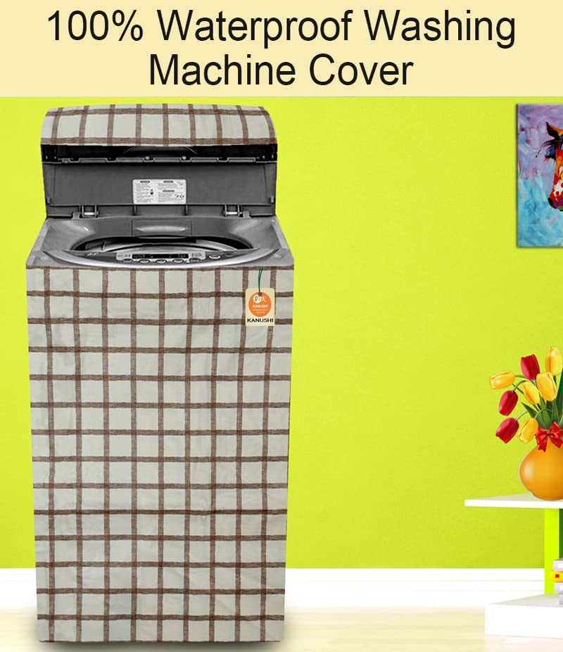 KANUSHI Industries® Washable & Dustproof Top Load Fully Automatic Washing Machine Cover (Suitable for 6 Kg, 6.5 kg, 7 kg, 7.5 kg) (VAR-WASMAC-NW-NEW-03-FULLY) - Image 2
