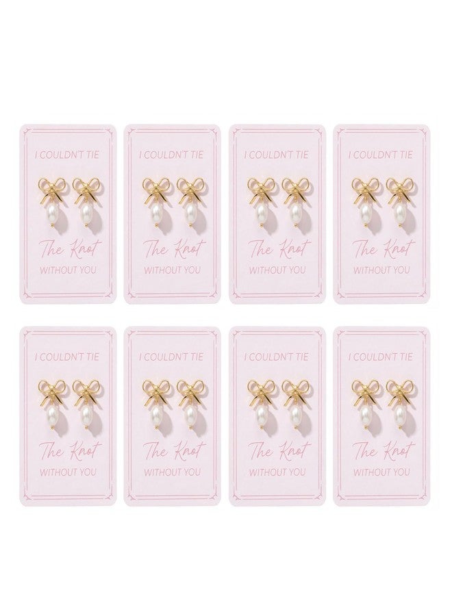 Frodete Bridesmaid Earrings Gift Set Pearl Drop Proposal Card Will You Be My Bridesmaid Maid of Honor Jewelry - Image 1