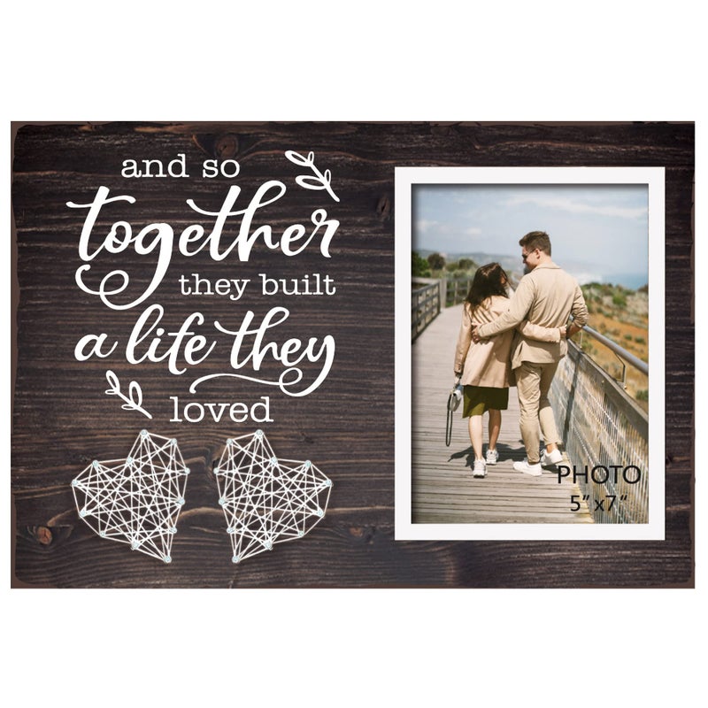 Yudarte Couples Bedroom Living Room Decor  Marriage Gifts for Couple  String Art Picture Frame 5x7 Inches Photo  And So Together They Built a Life They Loved