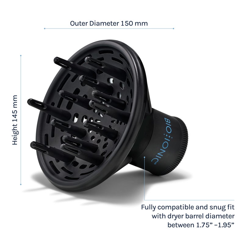 Bio Ionic Universal Diffuser - Fast-Drying Hair Dryer Attachment for Frizz Control & Shine - Fits 2.25" Blow Dryers - Professional Styling Tool for All Hair Types - Image 2