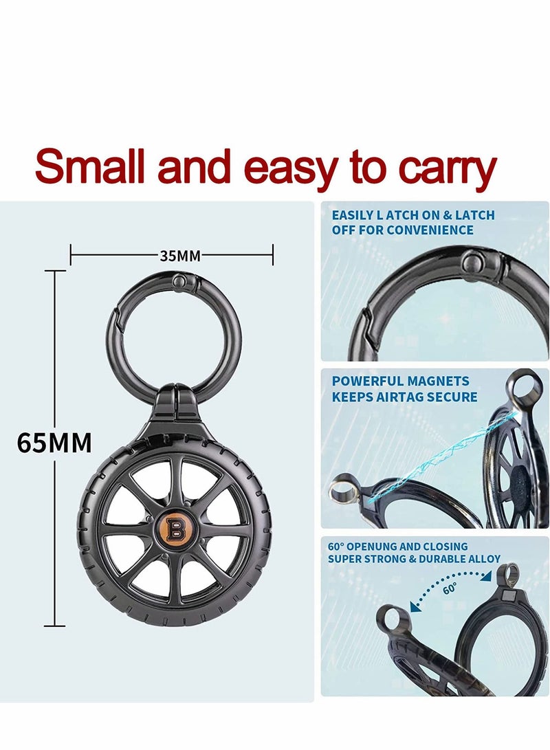 SYOSI Keychain for AirTag Magnetic Case Compatible with Airtag Keyring Aluminium Holder Full Body Protective Covers Pets Keys Luggage Backpacks - Image 2