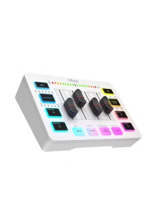 فيفين خلاط صوت للألعاب من ، خلاط RGB رباعي القنوات مع واجهة ميكروفون XLR، لصوت الألعاب، والبودكاست، وAmpliGame SC3 - Image 1