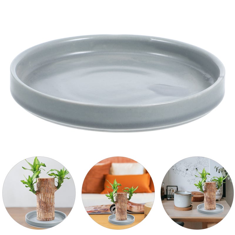 Round Plants Saucer Ceramic Plants Water Tray 4.5 Inch Flower Pot Water Catcher Tray For Pots Base Garden - Image 2