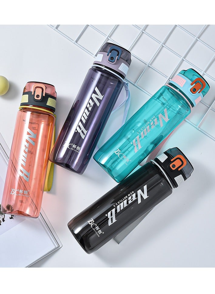 FFA SPORTS Fitness for All 850ml Water Bottle Shaker Sports Plastic Water Bottles With Inside Filter Lid and Time Markings (Orange) - Image 3