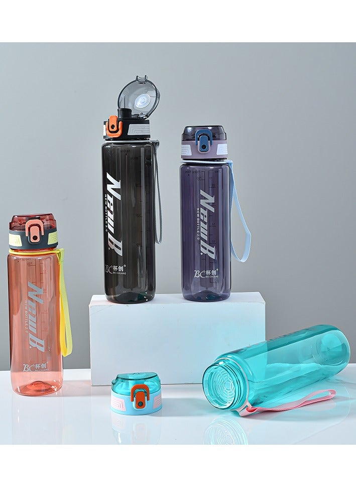 FFA SPORTS Fitness for All 850ml Water Bottle Shaker Sports Plastic Water Bottles With Inside Filter Lid and Time Markings (Orange) - Image 4