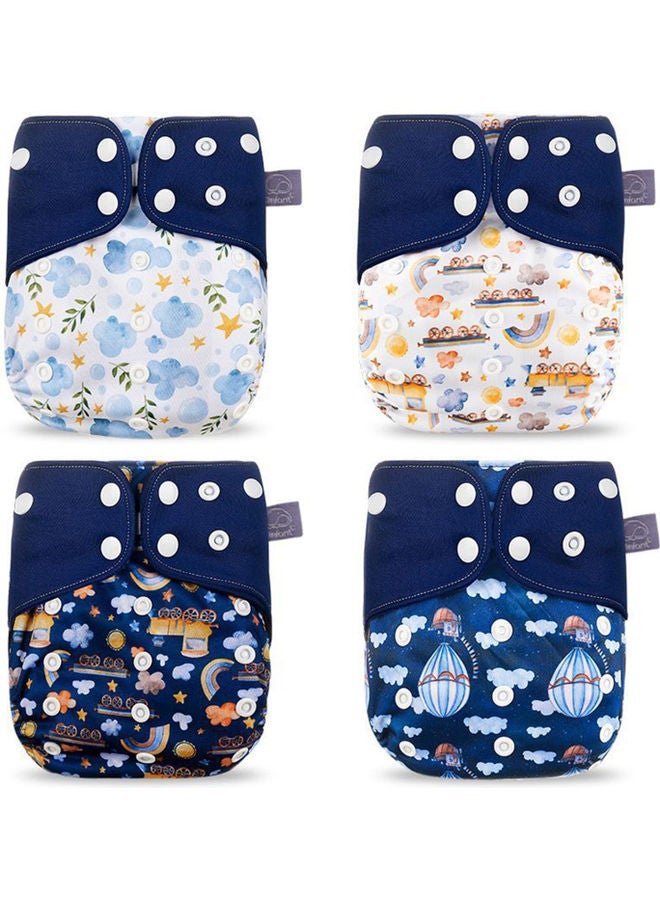 Pack Of 4 Washable Reusable Baby Cloth Diaper - Image 1