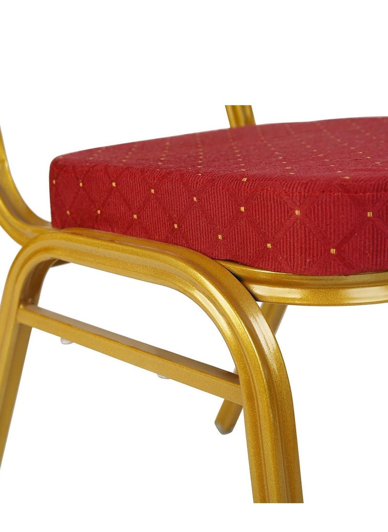 KARNAK - Karnak Series Crown Back Stacking Banquet Chair In Red Fabric For Weddings Banquets Ceremony Hotel Dining Parties - Image 1