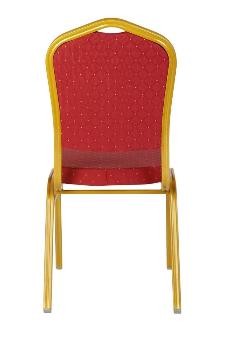 KARNAK - Karnak Series Crown Back Stacking Banquet Chair In Red Fabric For Weddings Banquets Ceremony Hotel Dining Parties - Image 1
