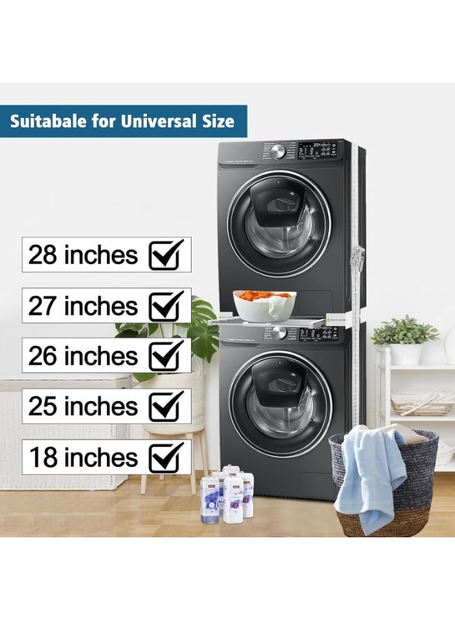 NANAO Washer Dryer Stacking Kit, Universal Washer and Dryer Stacking Kit with Pull-Out Sliding Shelf, Adjustable Stackable Kit for 18-29 inches Front Load Laundry, Small Space Saving Solution Stacking Kit - Image 3