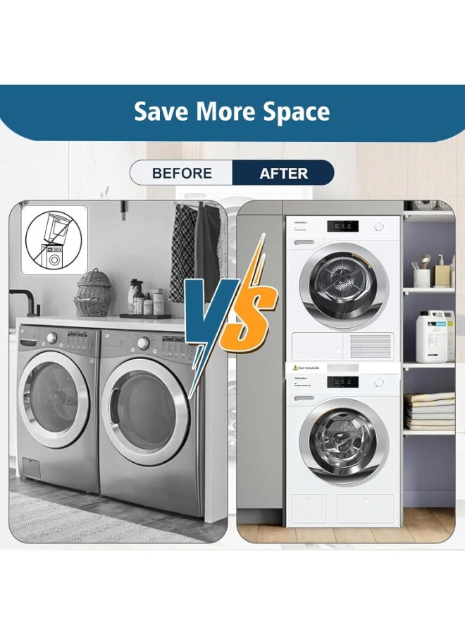 NANAO Washer Dryer Stacking Kit, Universal Washer and Dryer Stacking Kit with Pull-Out Sliding Shelf, Adjustable Stackable Kit for 18-29 inches Front Load Laundry, Small Space Saving Solution Stacking Kit - Image 2