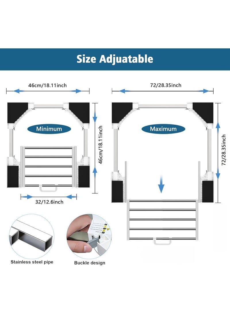 NANAO Washer Dryer Stacking Kit, Universal Washer and Dryer Stacking Kit with Pull-Out Sliding Shelf, Adjustable Stackable Kit for 18-29 inches Front Load Laundry, Small Space Saving Solution Stacking Kit - Image 5