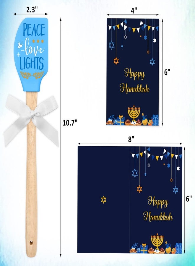 Tuitessine 3 Pieces Silicone Spatula Set Baking Cooking Mixing Flipping cake Housewarming Kitchen Home Decoration Gift Idea Heat Resistant with Wood Handle and Ribbon Bows with greeting card present (Food) - Image 2