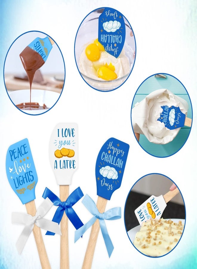 Tuitessine 3 Pieces Silicone Spatula Set Baking Cooking Mixing Flipping cake Housewarming Kitchen Home Decoration Gift Idea Heat Resistant with Wood Handle and Ribbon Bows with greeting card present (Food) - Image 3