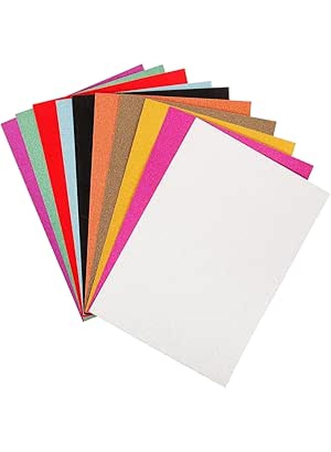 Glitter Cardstock Paper 250gsm 10 Sheets For DIY Crafts Random Colors - Image 1