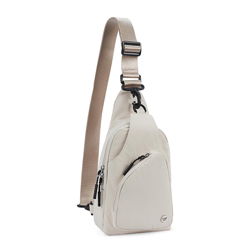 WESTBRONCO Small Sling Bag for Women Nylon Crossbody Sling Backpck Lightweight for Travel Casual Daily Beige - Image 1