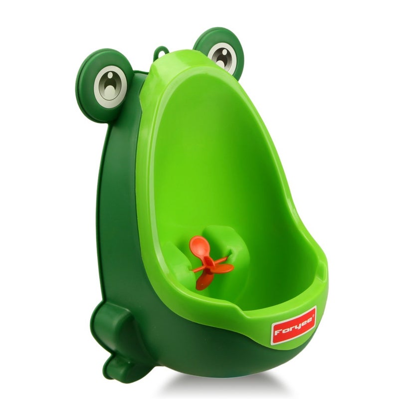 Foryee Cute Frog Potty Training Urinal for Boys with Funny Aiming Target - Blackish Green - Image 1