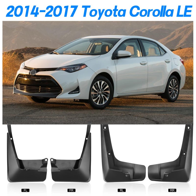 BDFHYK Mud Flaps Splash Guards 4PCS Front & Rear Side Mud Guards Compatible with Toyota Corolla 2014-2017 11th gen Without OEM Fender Flares - Image 5
