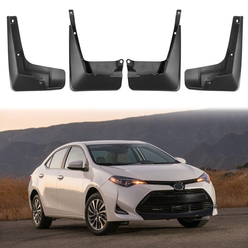 BDFHYK Mud Flaps Splash Guards 4PCS Front & Rear Side Mud Guards Compatible with Toyota Corolla 2014-2017 11th gen Without OEM Fender Flares - Image 1