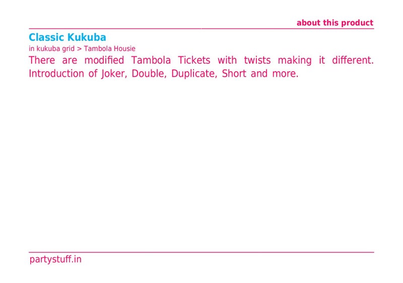 PartyStuff Tambola Housie - Tambola Housie Book Pages 12 Festivals Yearly (180 Piece) - Image 2