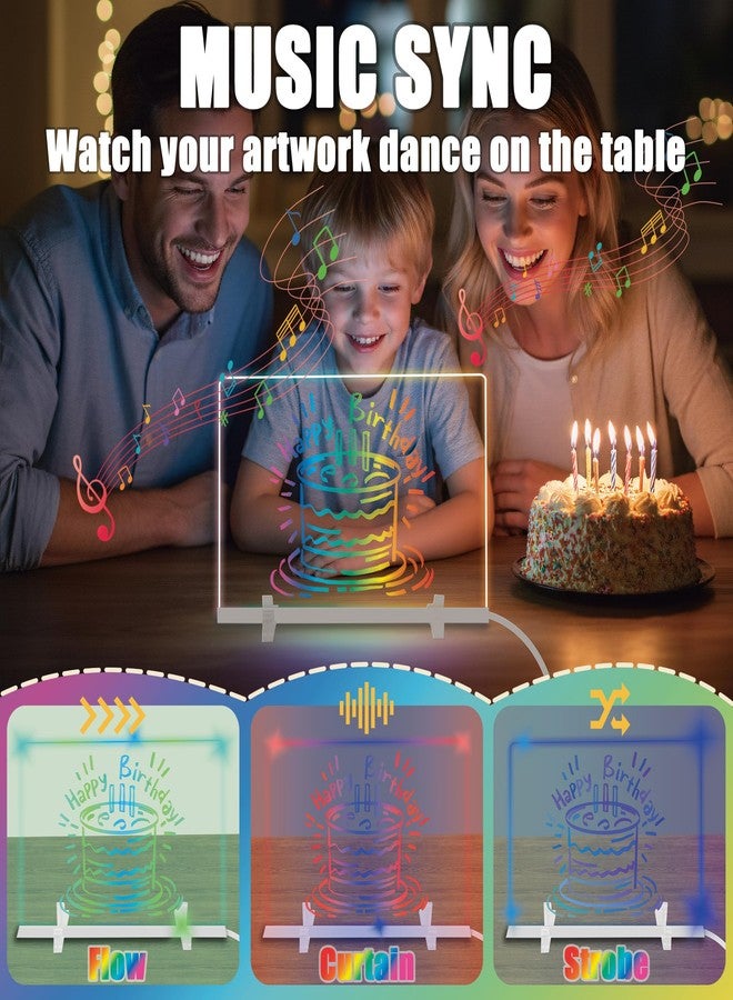 BLAZART LED Note Board with Colors, Glass Led Drawing Board with 12 Colors & 320 Dynamic Effects, Light Up Drawing Board with 12 Pens, Cleaning Cloth & Gloves, 11.81’’X7.87’’ - Image 5