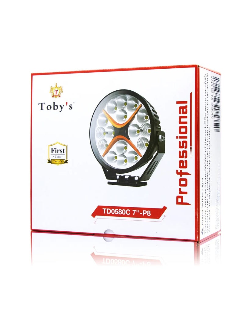 Toby’s 7Inch 90W LED Driving Light 10800LM IP68 Spot Flood Combo Round Built-in EMC Offroad Lights Truck ATV UTV SUV