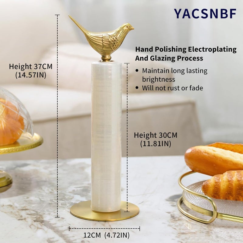 YACSNBF Luxurious Gold Paper Towel Holder Countertop, Brass Paper Towel Holder for Kitchen, Unique Gold Bird Decor - Sturdy, Durable, and Elegant Home Decor for Kitchen - Image 4