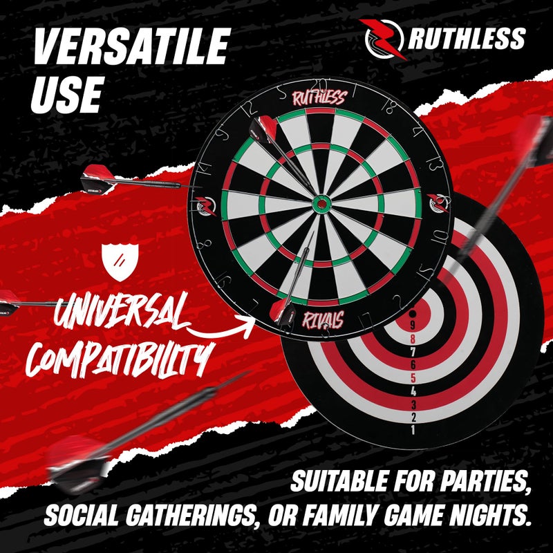 Ruthless | Rivals Family Dart Board Game | 18 * 1 Double Sided Dartboard Set Including 2 Sets of Darts (DB074). - Image 5