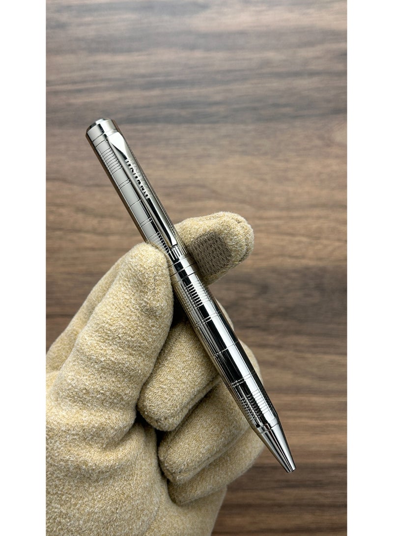 ديفوشي طقم ديفوشي رجالي فاخر – ساعة يد استيل فضي + قلم + كبك – ضمان سنتين - Image 5