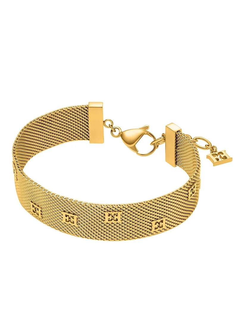إسكادا Eleanor Bracelet for Women Gold-Plated Mesh Design, Signature Charm, Modern Luxury