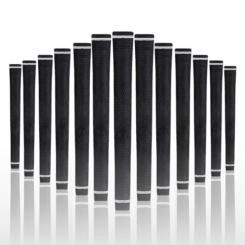 Majek Golf Club Grips Super Jumbo Extra Large Tour 360 Degree Black NO LOGO Round 600 Extra Large XL XXL Great for Tall Golfers with Big Hands Premium Rubber Golf Grips 13 Pack High Traction - Image 1