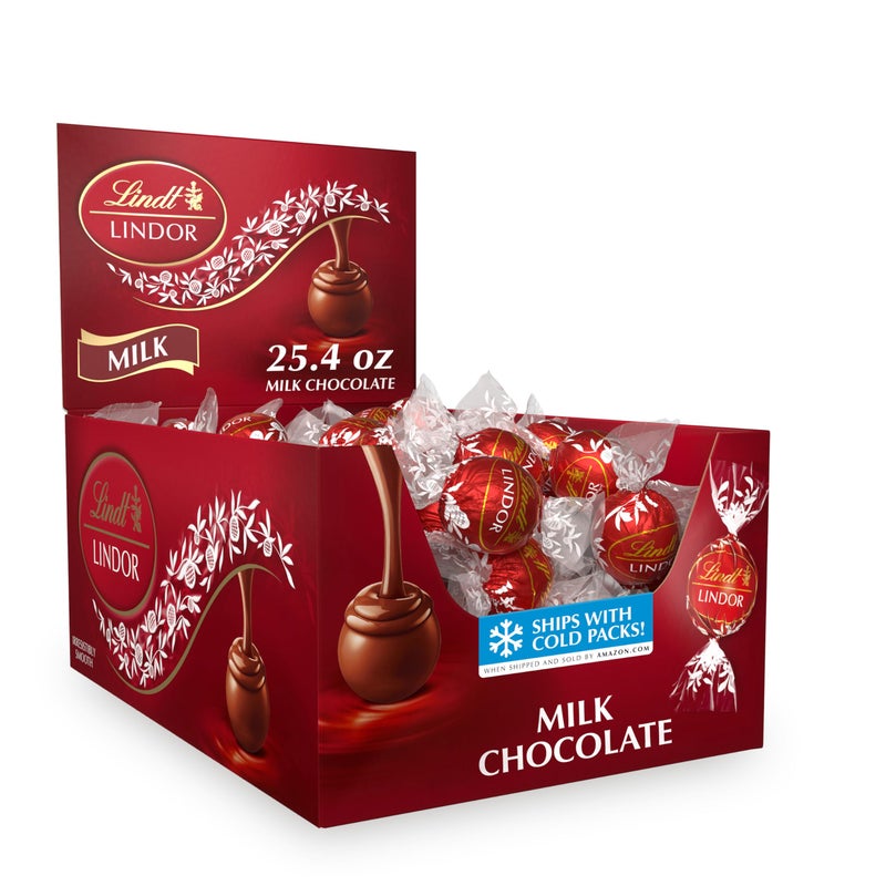 Lindt LINDOR Milk Chocolate Candy Truffles Milk Chocolate with Smooth Melting Truffle Center 254 oz 60 Count - Image 3
