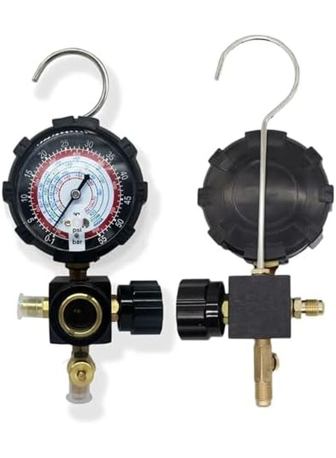 Black High AC Manifold Gauge for R22 R410A R134A R404A Refrigerants Pressure Charging Tool - Image 2