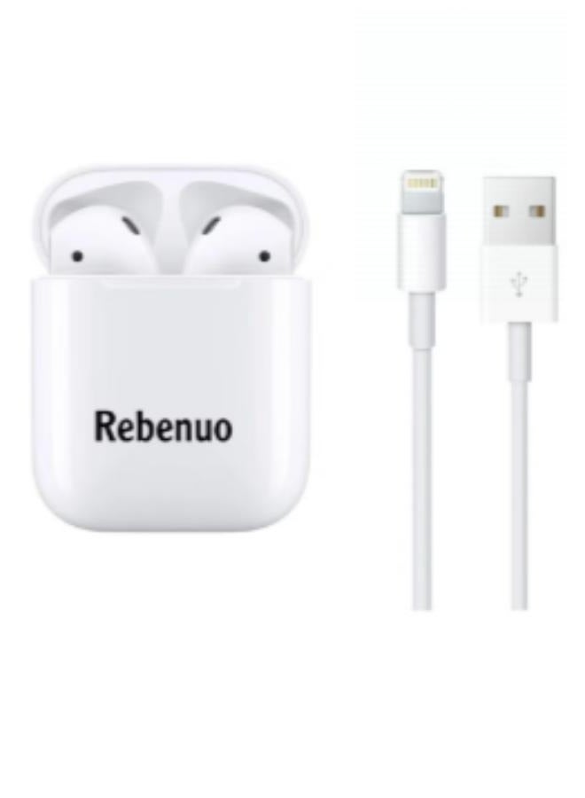ريبنيو سماعات أذن بلوتوث لاسلكية حقيقية مع شحن لاسلكي (أبيض، الإصدار 5.0) - وضع الاستعداد لمدة 80 ساعة، صندوق شحن بقدرة 400 مللي أمبير في الساعة - Image 2