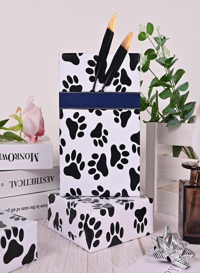 Vnaaem Vnaeem Paw Wrapping Paper Roll - Mini Roll - 17 Inch X 16.5 Feet - Dog Cat Wrapping Paper for Birthday, Baby Shower,Christmas, Holiday, New Year, Party, Celebration - Image 3