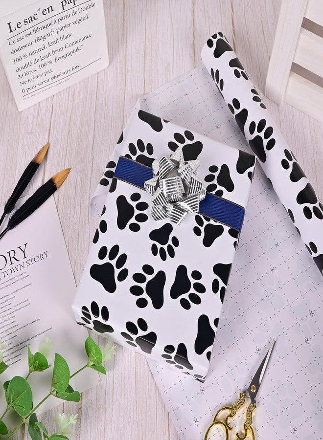 Vnaaem Vnaeem Paw Wrapping Paper Roll - Mini Roll - 17 Inch X 16.5 Feet - Dog Cat Wrapping Paper for Birthday, Baby Shower,Christmas, Holiday, New Year, Party, Celebration - Image 2