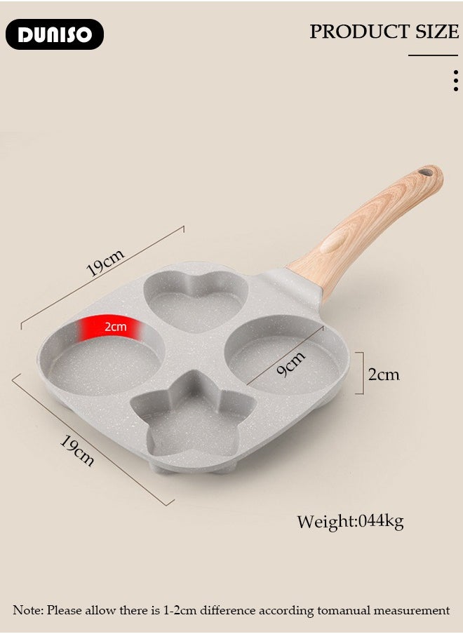 DUNISO - 4-Cup Nonstick Egg Frying Pan, Fried Egg Pan, Omelette Pan, Mini Pancake Pan for Stove Top Gas & Electric, Small Egg Skillet, Breakfast Sandwich Maker for Indoor Outdoor Camping - Image 1
