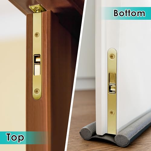 Ceoighe 2 Pack 7 Inch Flush Bolt for Double Door, Heavy Duty Chrome Plating Flush Latch Bolts, French Lock for Opening and Composite Wood Double Dummy Door (Copper Plating Color) - Image 2