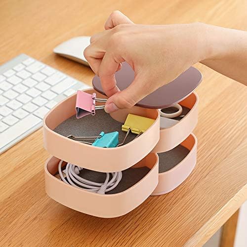 AASHRO MALL ® COD multi layer revolving Advanced Rotating Plastic jewelry storage box , Multicolour. - Image 3