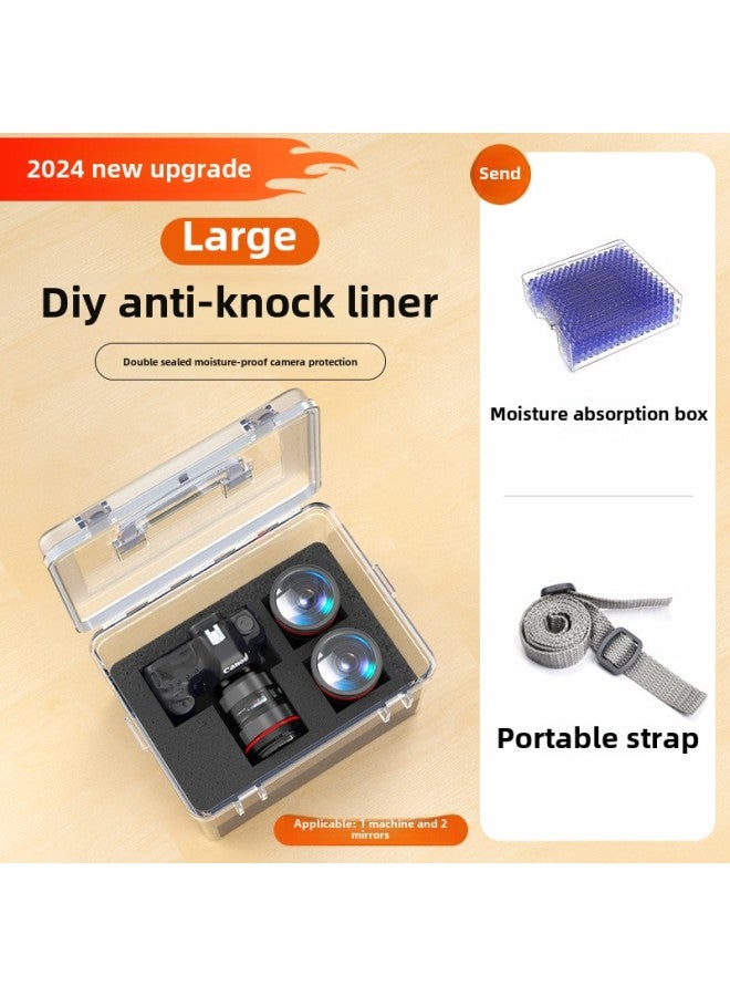 Camera Moisture-proof Box SLR Lens Drying Box Photographic Equipment Electronic Components Hygrometer Tea Mildew-proof Seal-Color:Large Size  Comes With Moisture-absorbing Box + Strap-0l  - Image 1