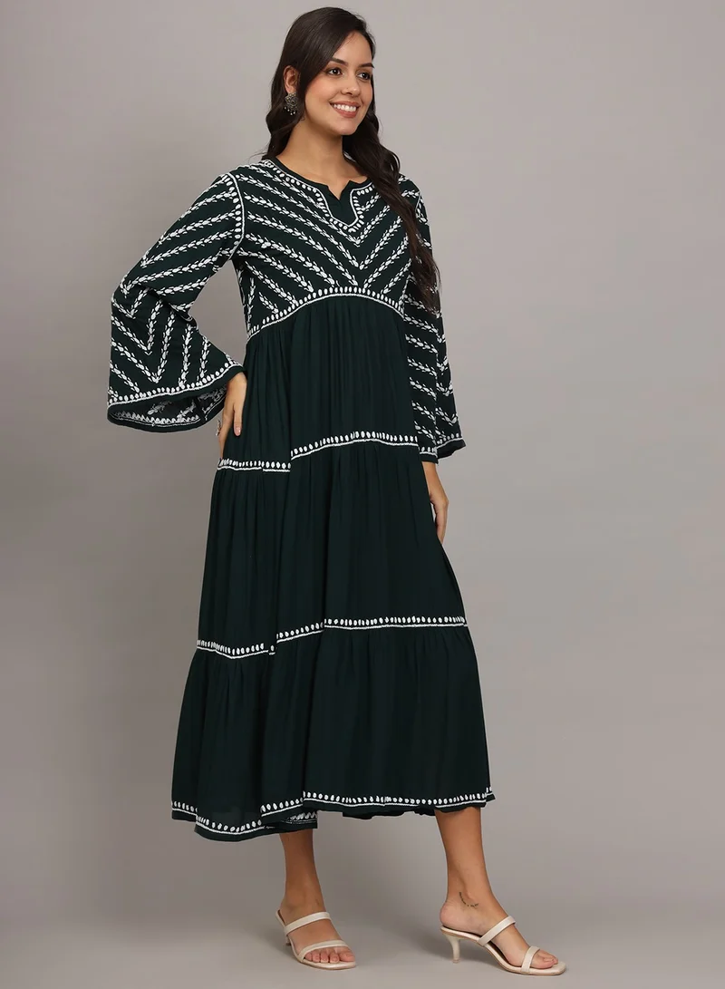 الايا جلابية شيكانكاري مودال مطرزة يدوياً-AL4015