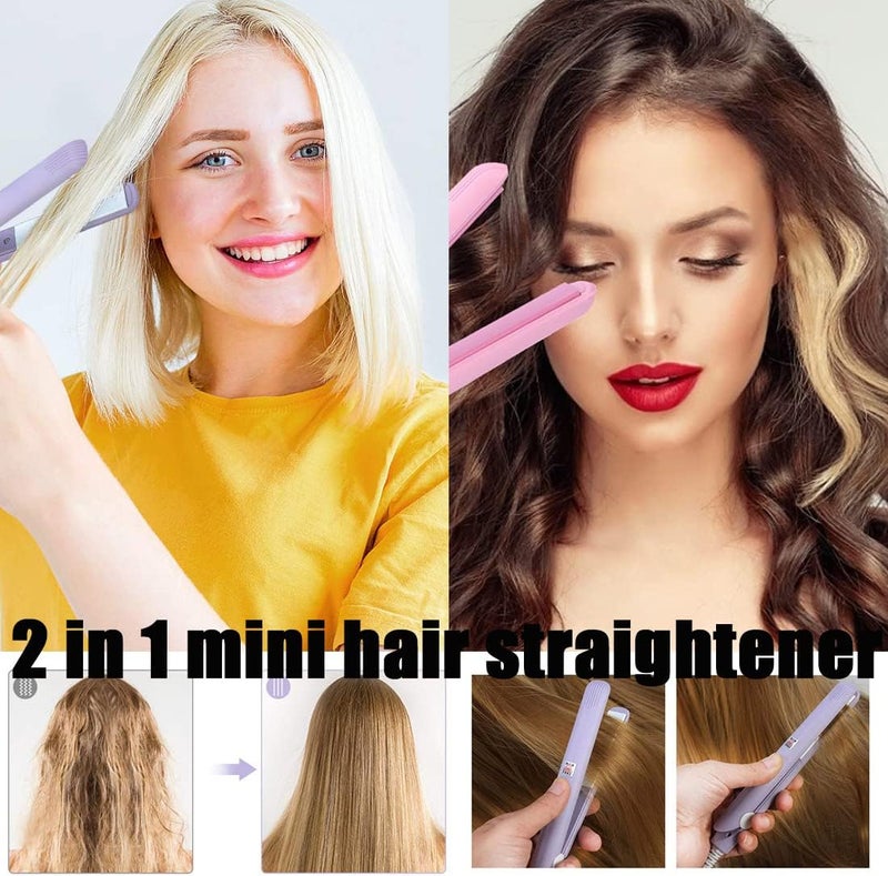 werdeny Ceramic Mini Hair Curler for Short Hair, Mini Hair Curler, Werdeny Mini Hair Curler, 2 in 1 Mini Ceramic Curler and Hair Straightener (Yellow) - Image 5