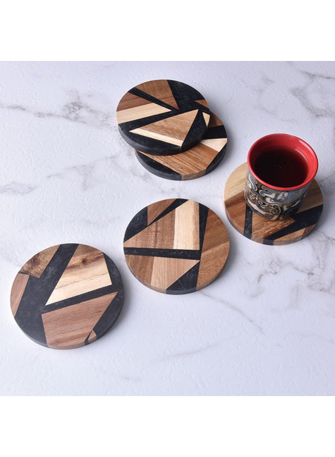 Epoxy Coaster Solid Wood Acacia Wood Coaster Creative Tea Holder Heat Insulation Mat Light Luxury Premium Sense-Color: Resin Acacia Wood Coaster - Image 1