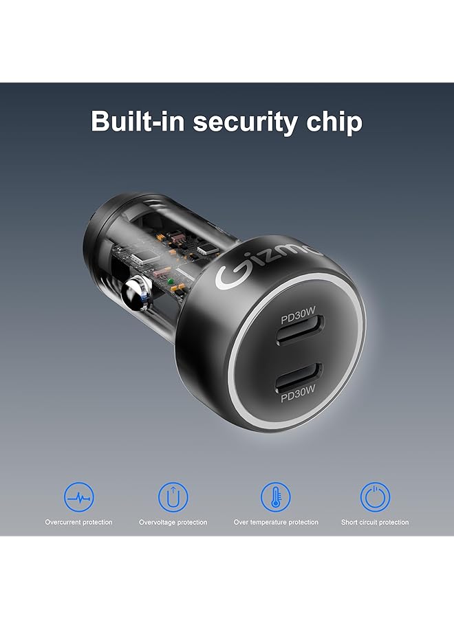 Gizmo 60W Car Charger, Support Fast Charging, 2 Years Warranty - Image 4