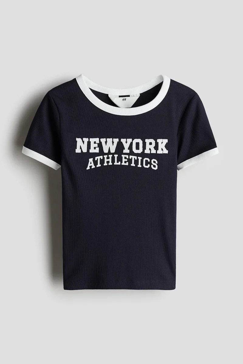 اتش اند ام Print-motif cotton top